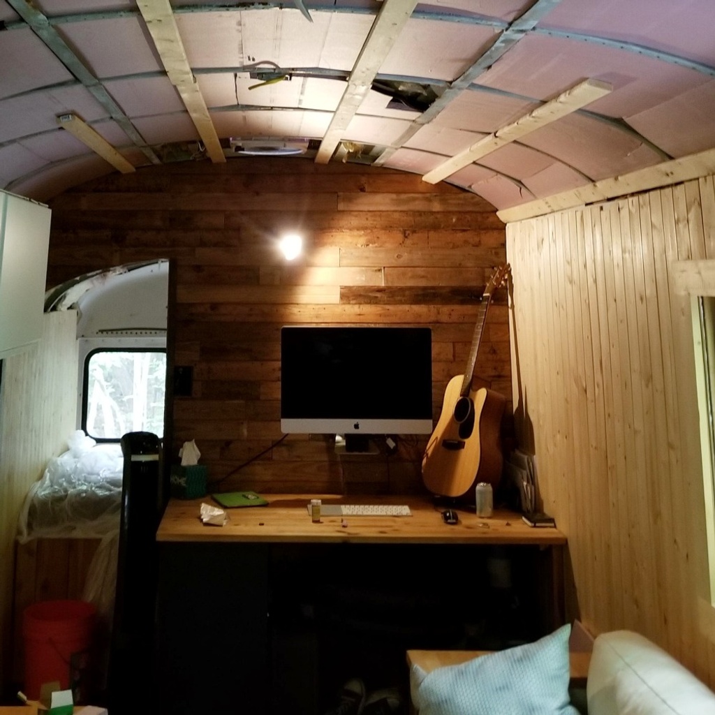 Man turns school bus into tiny home, Michael Talley, Tiny Homes, Home Transformations