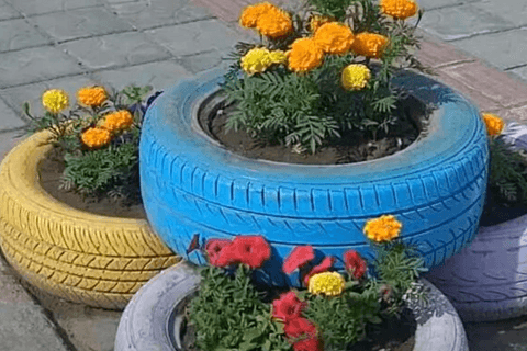 Tires Planters DIY Gardening