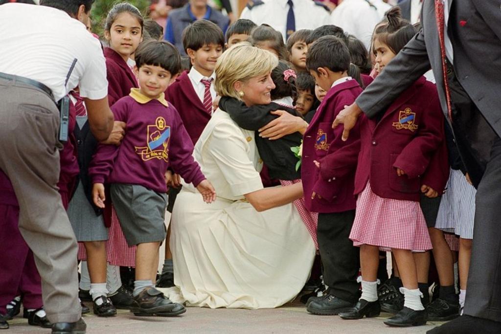 Princess Diana Hugging Children