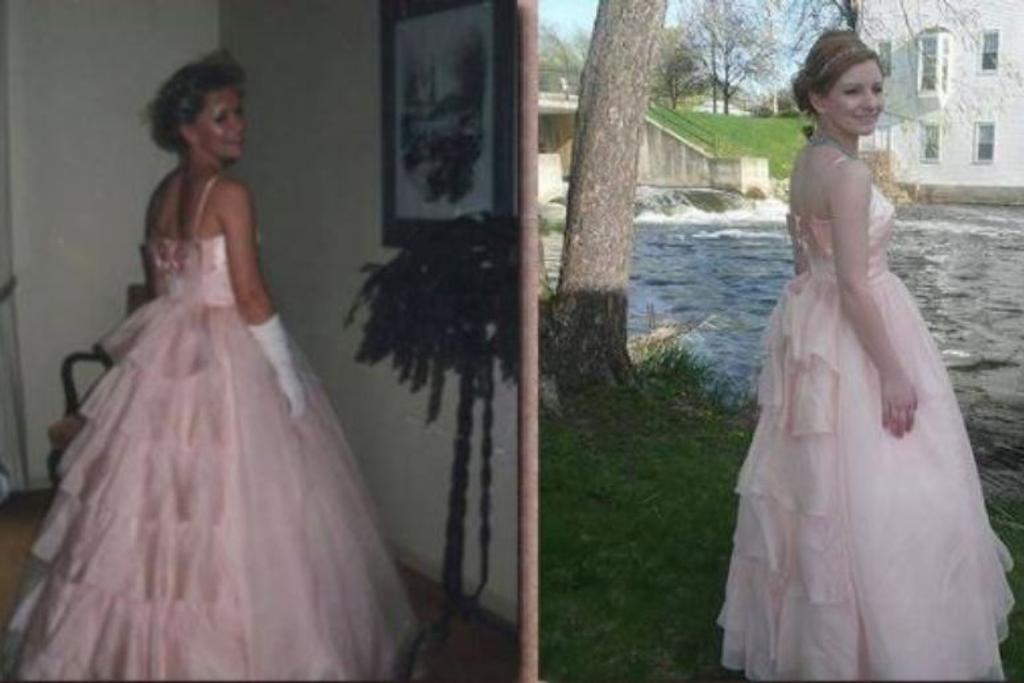 pink vintage prom dress