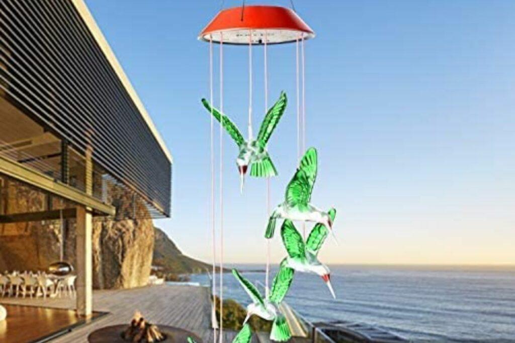 Hummingbird Gift Solar Wind Chimes