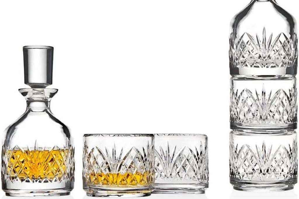 Godinger Stackable Whiskey Decanter and Whisky Glasses