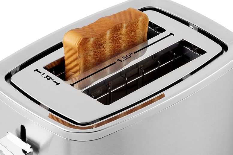 Paris Rhone 2 Slice Toaster with Extra Wide Long Slots, Toast Shade  Selector Stainless Steel Retro 