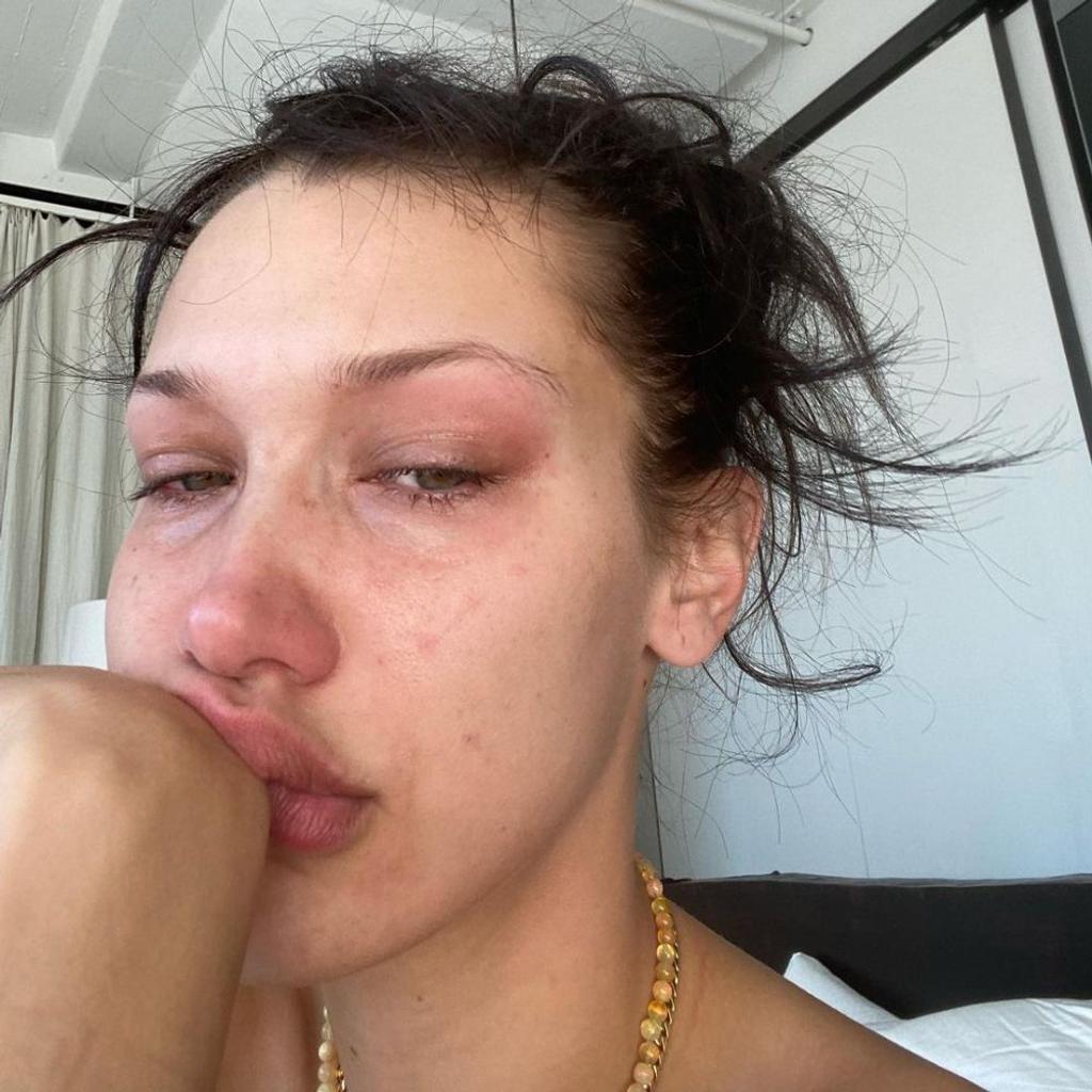 Bella Hadid Crying Selfie